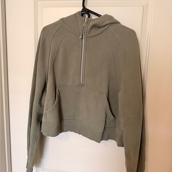 Lululemon Athletica Scuba half zip hoodie Olive Green - Picture 3 of 5